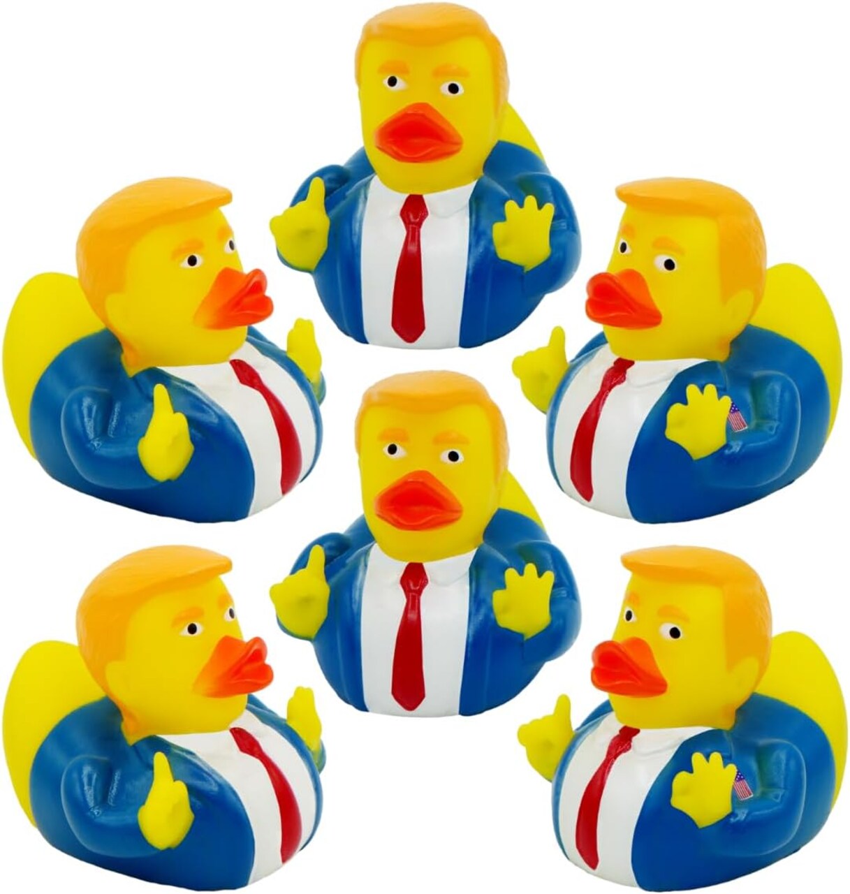 12 Donald Rubber Ducks Bulk, 12 Pack, Small 2.3 Inch, Funny Rubber Duckies for Jeep Ducking, 2025 Gifts, Bath Tub Toys, Christmas White Elephant Gift for Adults